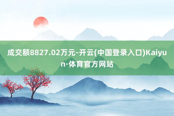 成交额8827.02万元-开云(中国登录入口)Kaiyun·体育官方网站