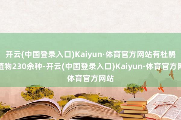 开云(中国登录入口)Kaiyun·体育官方网站有杜鹃属植物230余种-开云(中国登录入口)Kaiyun·体育官方网站