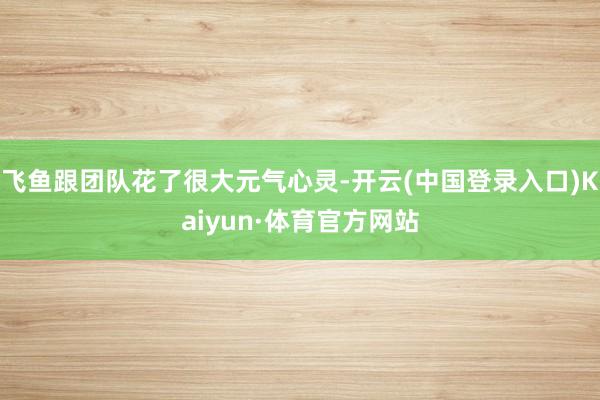 飞鱼跟团队花了很大元气心灵-开云(中国登录入口)Kaiyun·体育官方网站