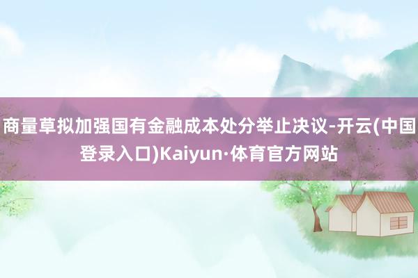 商量草拟加强国有金融成本处分举止决议-开云(中国登录入口)Kaiyun·体育官方网站