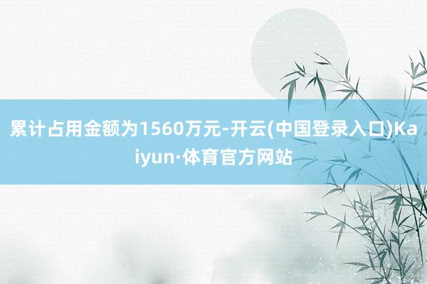 累计占用金额为1560万元-开云(中国登录入口)Kaiyun·体育官方网站