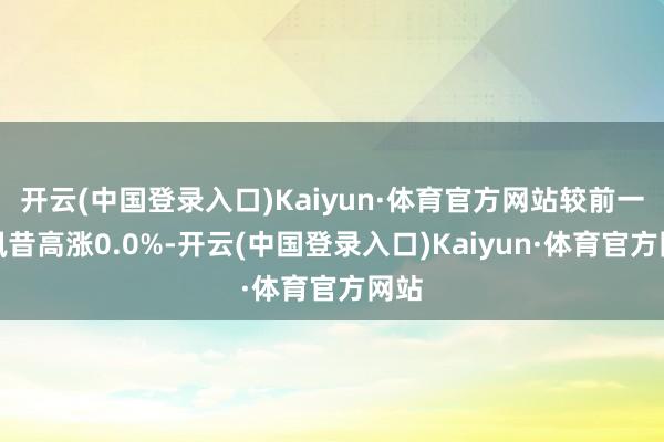 开云(中国登录入口)Kaiyun·体育官方网站较前一来夙昔高涨0.0%-开云(中国登录入口)Kaiyun·体育官方网站