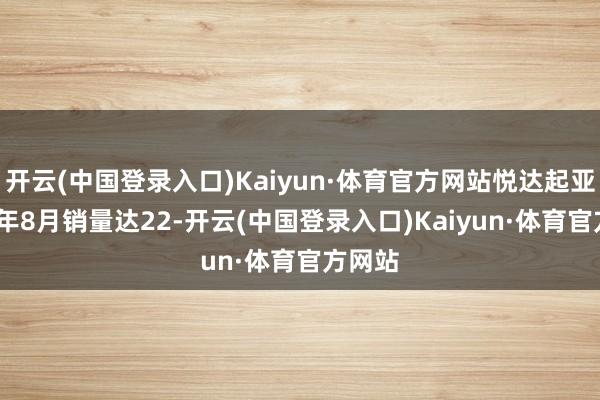 开云(中国登录入口)Kaiyun·体育官方网站悦达起亚2024年8月销量达22-开云(中国登录入口)Kaiyun·体育官方网站