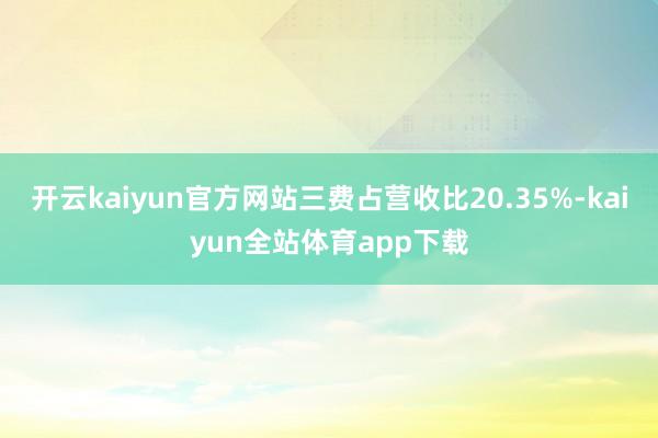 开云kaiyun官方网站三费占营收比20.35%-kaiyun全站体育app下载