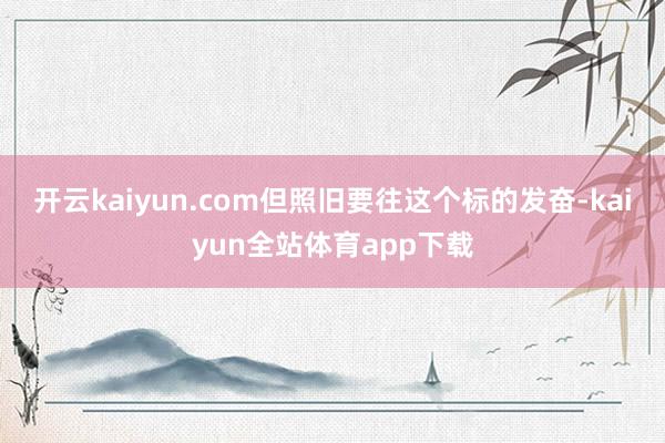 开云kaiyun.com但照旧要往这个标的发奋-kaiyun全站体育app下载