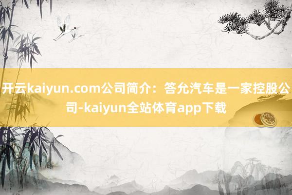 开云kaiyun.com公司简介：答允汽车是一家控股公司-kaiyun全站体育app下载