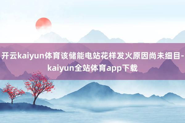 开云kaiyun体育该储能电站花样发火原因尚未细目-kaiyun全站体育app下载